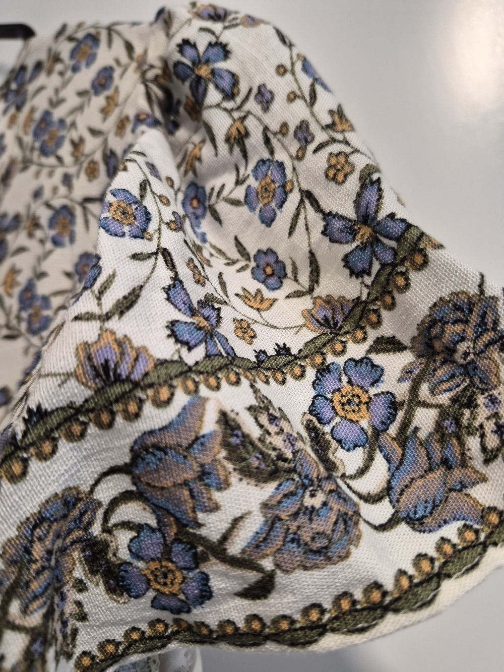Max Studio Cream Maxi Dress with Navy Floral Print - Picture 6 of 6